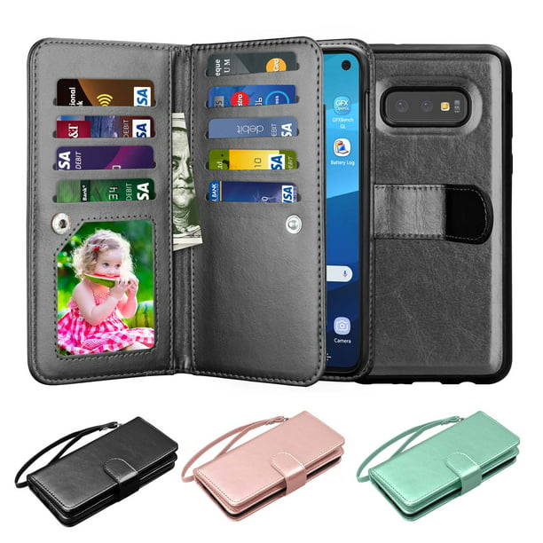 Brown Leather Flip Case Wallet for Samsung Galaxy S10e Stylish Cover Compatible with Samsung Galaxy S10e 